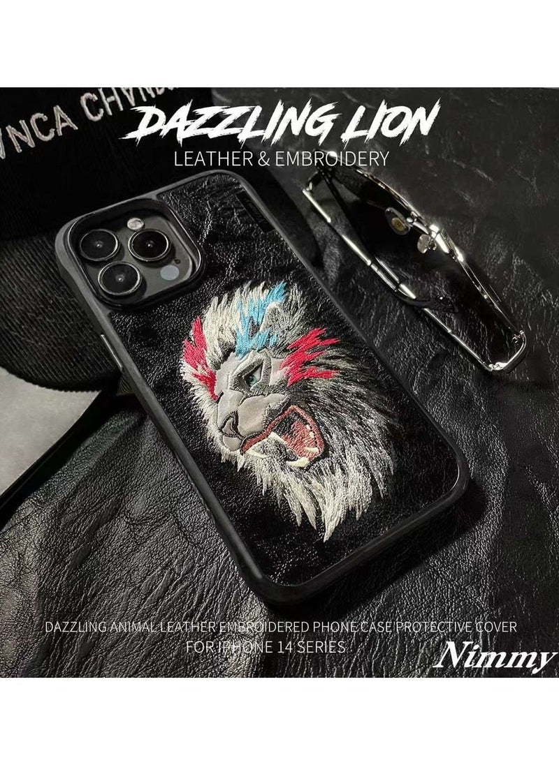 Nimmy - Apple iPhone 14 Pro 3D Dazzling Lion Embroidery Case - Image 1