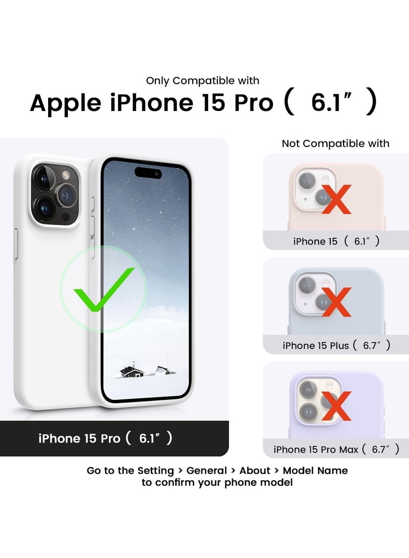 BORTONY iPhone 15 Pro Case Liquid Silicone 3 Layers Full Covered Soft Gel Rubber iPhone 15 Pro Cover Slim Phone Case with Anti-Scratch Microfiber Lining for Apple iPhone 15 Pro 6.1 Inch - Image 2