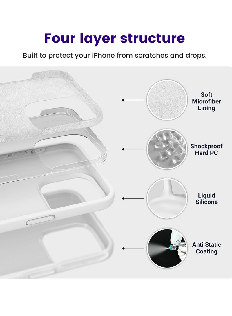 BORTONY iPhone 15 Pro Case Liquid Silicone 3 Layers Full Covered Soft Gel Rubber iPhone 15 Pro Cover Slim Phone Case with Anti-Scratch Microfiber Lining for Apple iPhone 15 Pro 6.1 Inch - Image 4