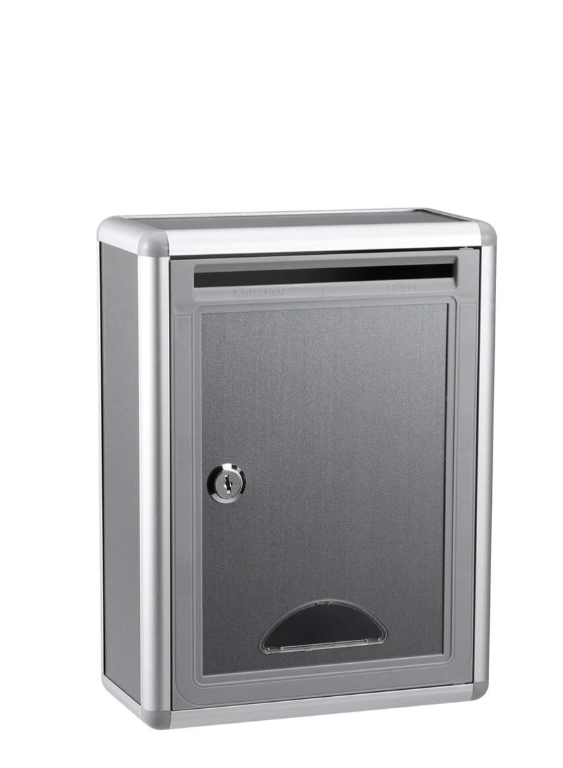 Terabyte Small Suggestion Box Mailbox Locked: Wall Hanging Metal Letter Box Office Business Parcel Box for Door Wall Aluminium Alloy Complaint Box - Image 2