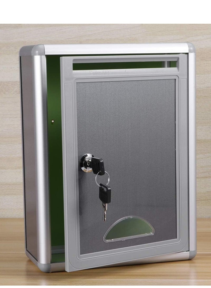 Terabyte Small Suggestion Box Mailbox Locked: Wall Hanging Metal Letter Box Office Business Parcel Box for Door Wall Aluminium Alloy Complaint Box - Image 4