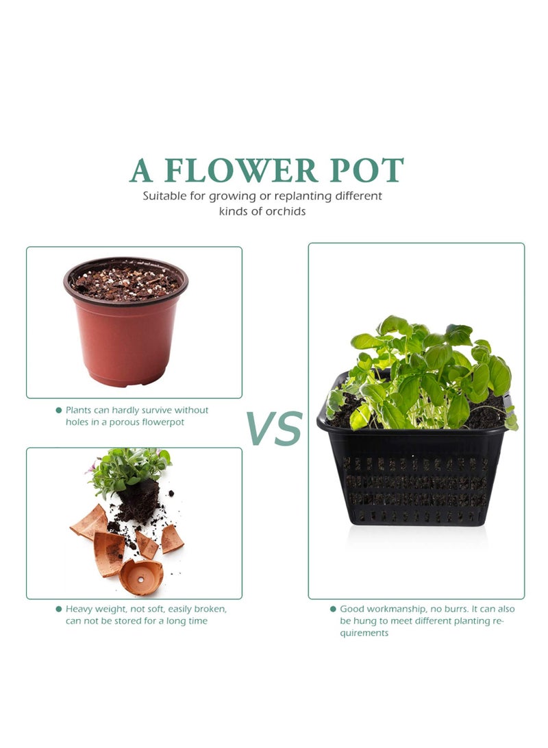 5 قطع من أصيص النباتات البلاستيكية لنباتات الزراعة المائية، مثالية للأوركيد وزراعة الحدائق، للاستخدام في الداخل والخارج. - Image 2