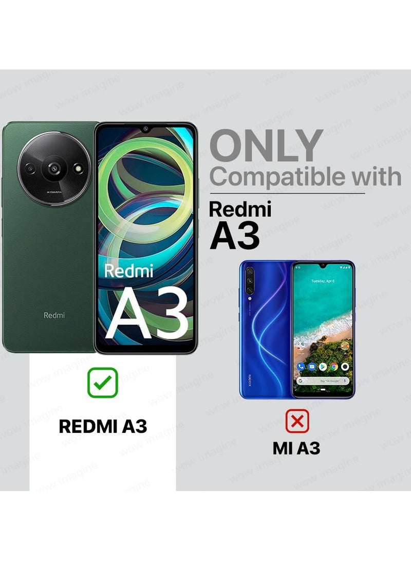 Crystal Clear Transparent Phone Case for Xiaomi Redmi A3 – Slim Ulta Thin Hard TPU Shockproof Cover, Anti-Yellowing Crystal Clear Protective Back Case with Camera Protection - Image 3