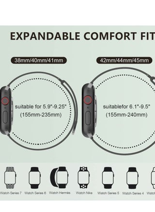 متوافق مع Apple Watch Band 42mm 41mm 40mm 38mm للنساء والرجال ، حزام معدني من الفولاذ المقاوم للصدأ معصم متوافق مع سلسلة iWatch 11 10 9 8 7 6 5 4 3 2 1 SE أسود - view 4