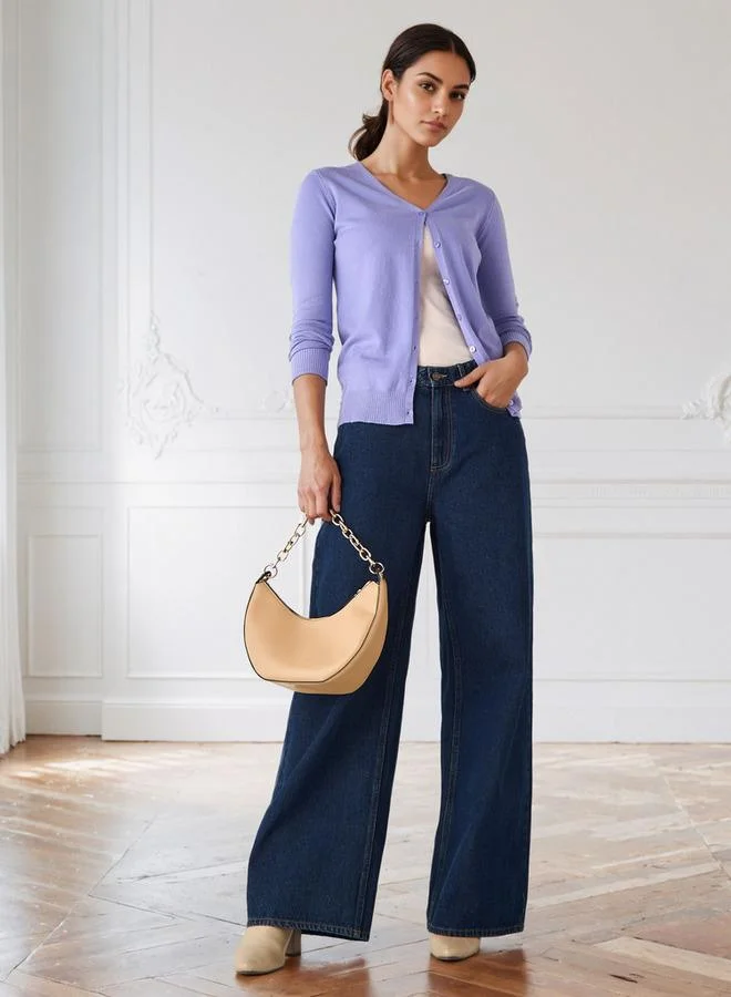 تواكستريمز كارديجان  بنقوش وياقة على شكل