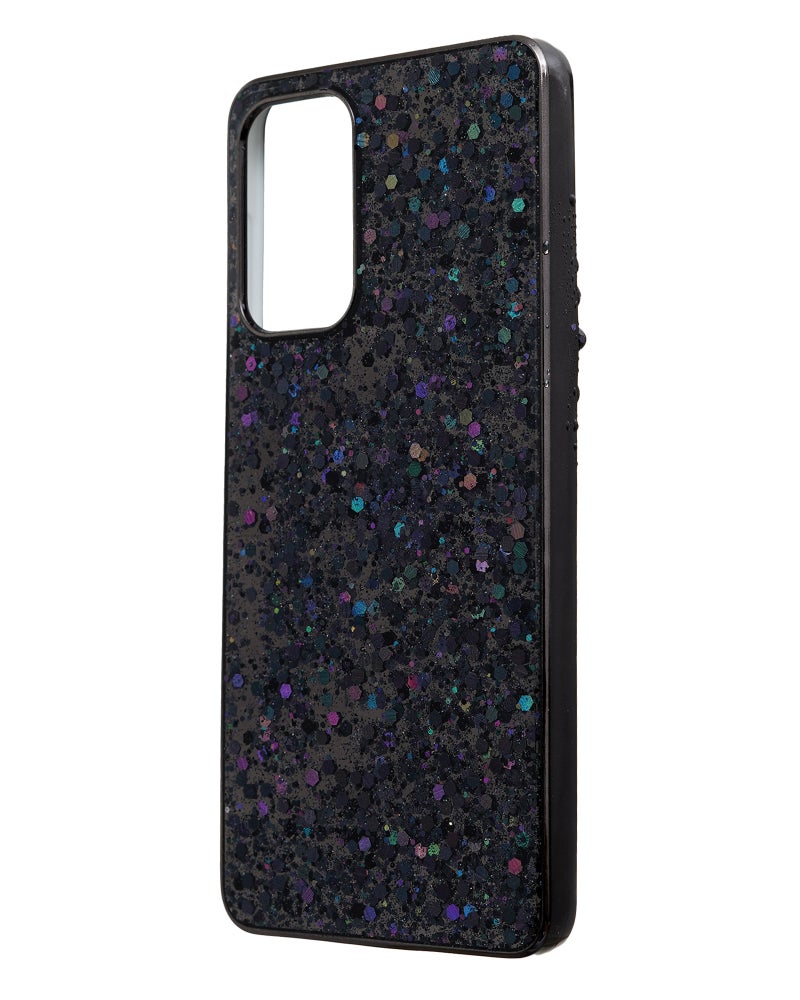 Glitter Plastic Mobile Phone Case With Cute Design for Samsung Galaxy A73 5G - Black - Image 3