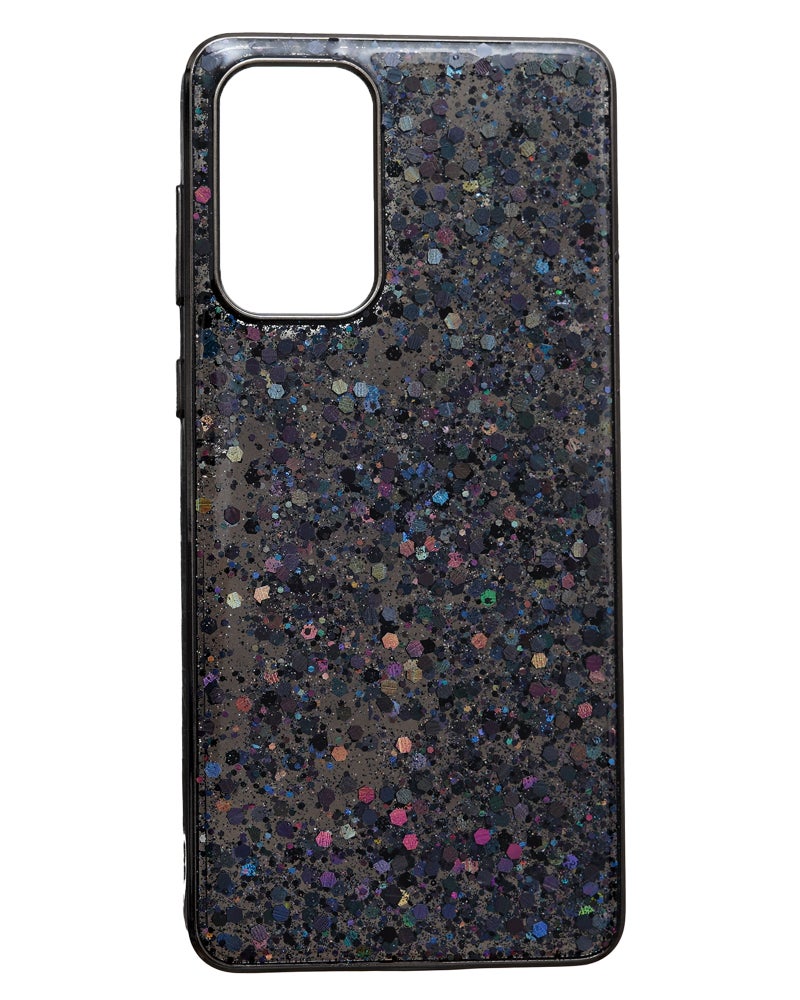 Glitter Plastic Mobile Phone Case With Cute Design for Samsung Galaxy A73 5G - Black - Image 1