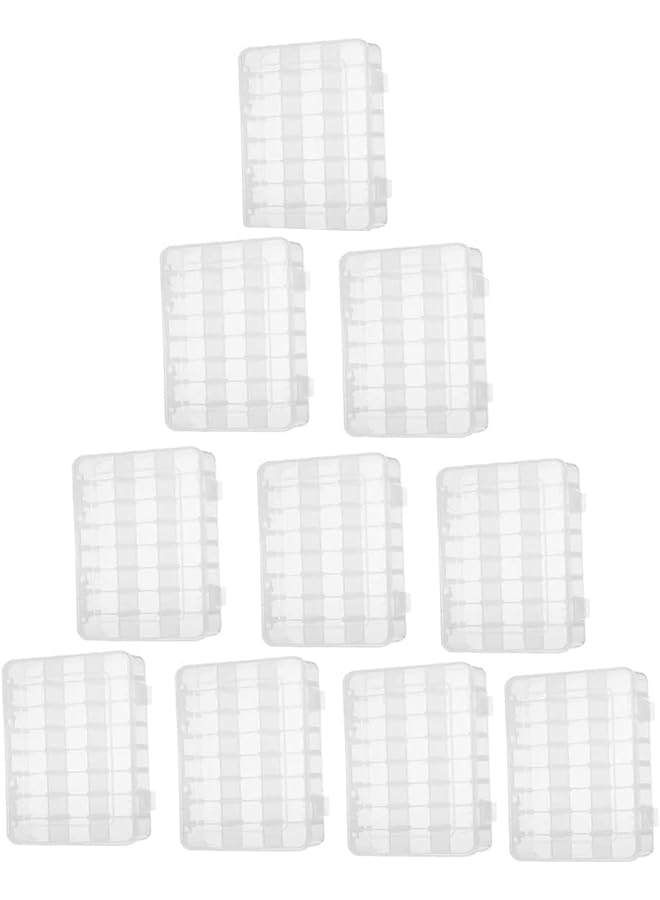 Biella 12 Grids PVC Compartment Container, Beads Storage Organizer Box Case with Adjustable & Removable Dividers for Jewelry Craft Tackles Tools, Screw Etc. Pack Of 10 - Image 1