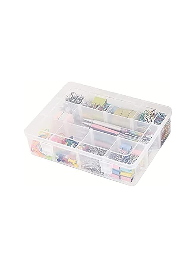 Biella 12 Grids PVC Compartment Container, Beads Storage Organizer Box Case with Adjustable & Removable Dividers for Jewelry Craft Tackles Tools, Screw Etc. Pack Of 10 - Image 3