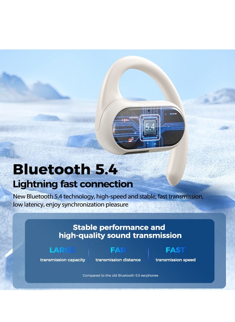 Monster - MONSTER  Wireless Bluetooth Headset Semi-in-Ear Music Game Headset Bluetooth 5.2 White - Image 1