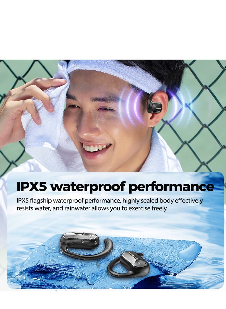 Monster - MONSTER  Wireless Bluetooth Headset Semi-in-Ear Music Game Headset Bluetooth 5.2 White - Image 1