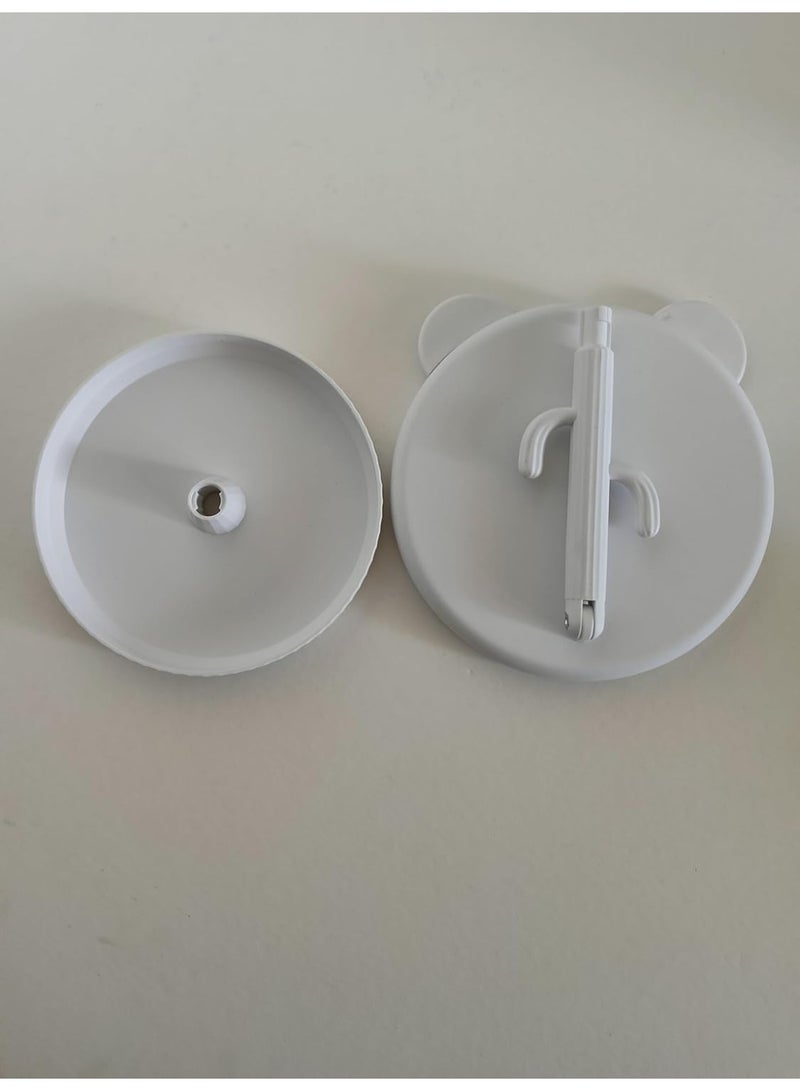 Cactus mirrors Round Desk Mirror in Cute Cat Ears, Rotatable Tabletop Vanity Makeup Mirror, High Definition Desktop Cosmetic with Stand, Tall Round Make Up Dresser Mirror (White) - Image 2