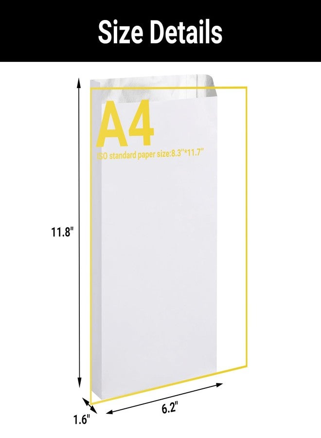 EUSOAR Foil Sandwich Bags - 100pcs 6.2"x11.8"x1.6" White Hamburger Wrappers, Hot Dog Bags, Disposable Food Storage for Hot Food, Bakery Cookies, Treats, Snack, BBQ Take-out - Image 2