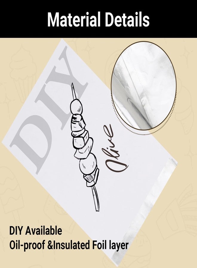 EUSOAR Foil Sandwich Bags - 100pcs 6.2"x11.8"x1.6" White Hamburger Wrappers, Hot Dog Bags, Disposable Food Storage for Hot Food, Bakery Cookies, Treats, Snack, BBQ Take-out - Image 5