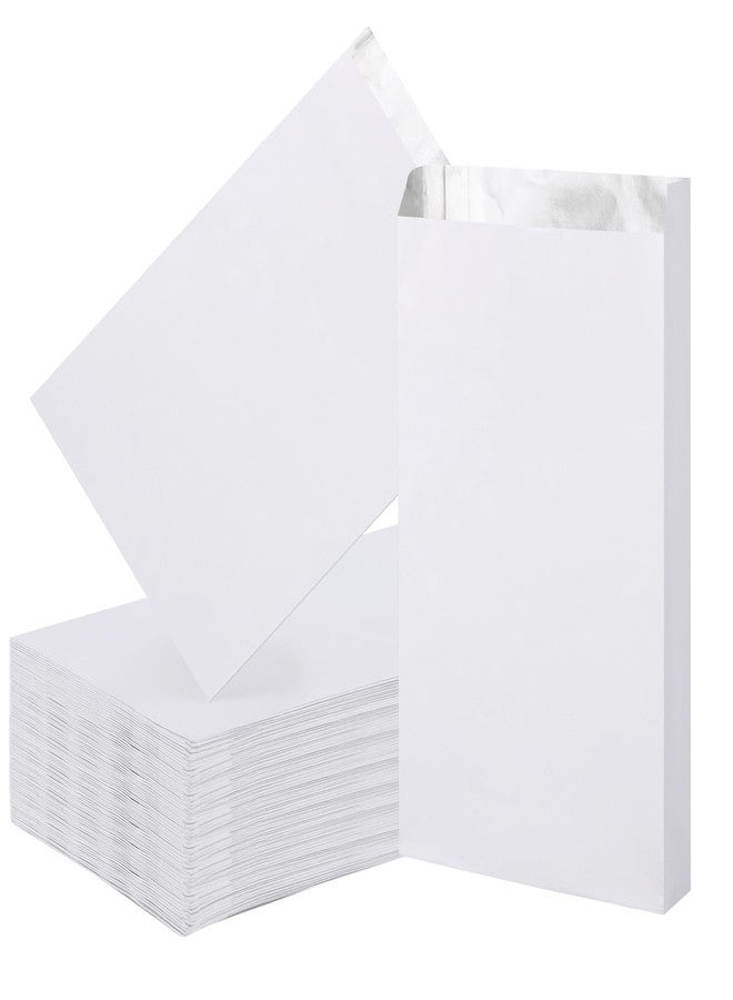 EUSOAR Foil Sandwich Bags - 100pcs 6.2"x11.8"x1.6" White Hamburger Wrappers, Hot Dog Bags, Disposable Food Storage for Hot Food, Bakery Cookies, Treats, Snack, BBQ Take-out - Image 1
