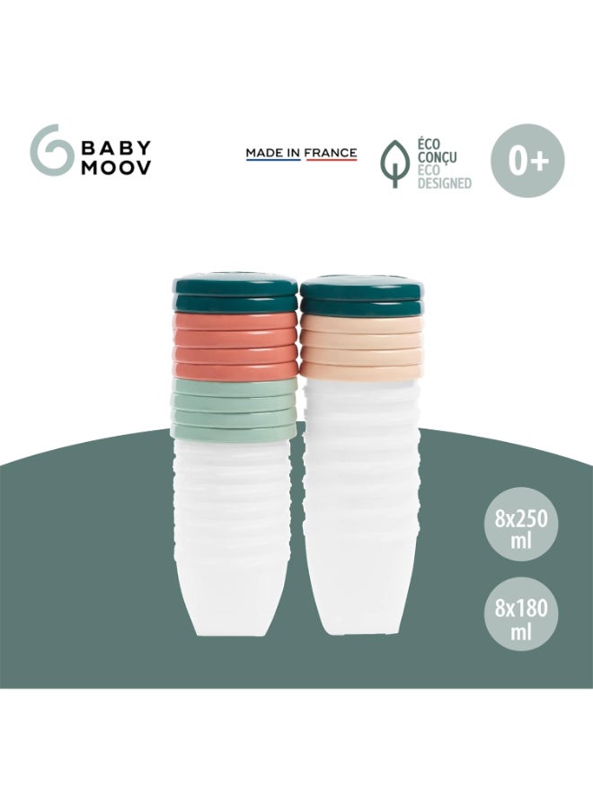 babymoov - Biosourced Babybols - Kit 8 X 180Ml With 8 X 250Ml Food Storage Tubs - Image 1