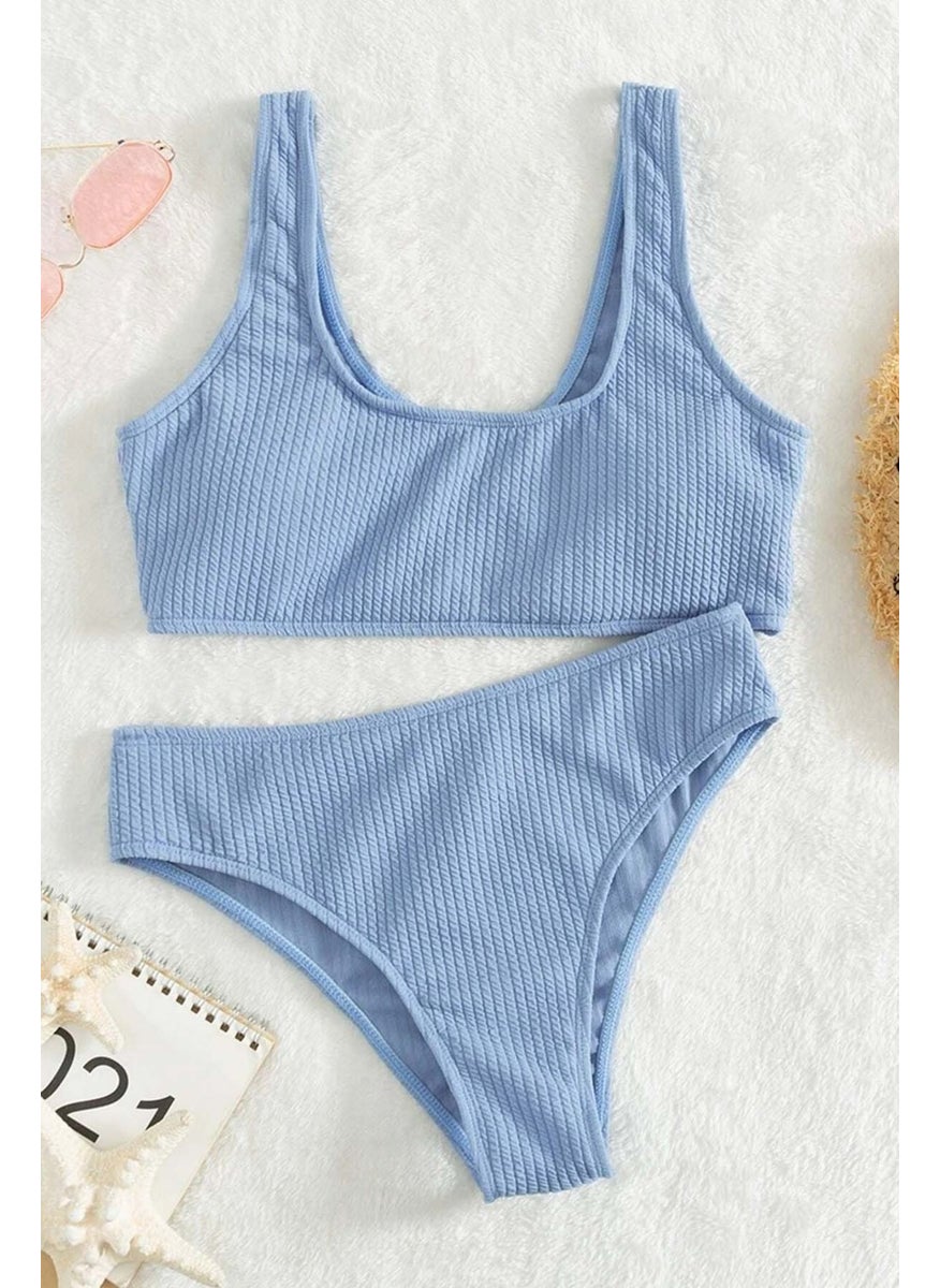 Angelsin Special Twill High Waist Tankini Bikini Set  - Image 5