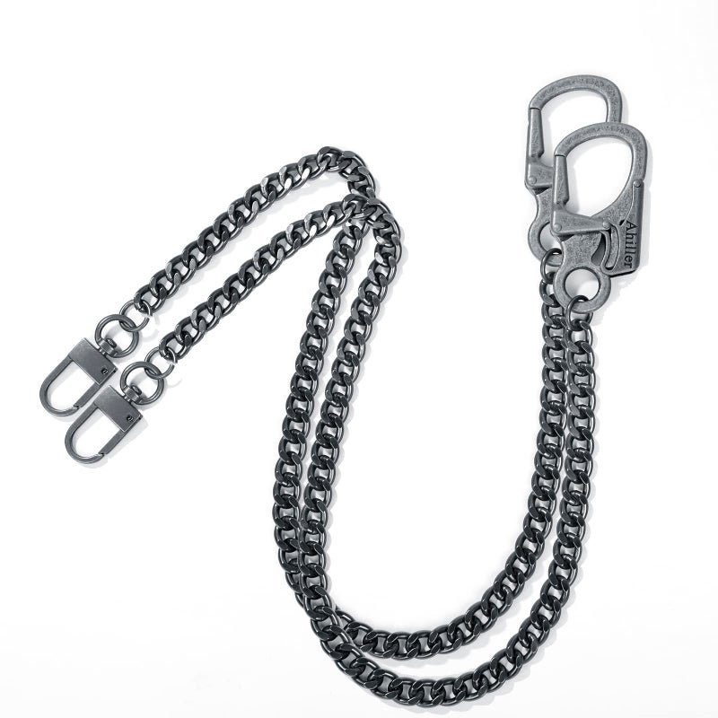Ahiller Biker Wallet Chain Heavy Duty Pocket Chain with Carabiner Clip Men Chains for Keys Jeans Pants Purse and Handbag PGrey2Pcs - Image 2