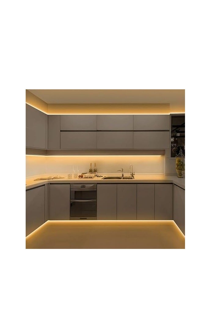 ESNCO شريط ضوء LED، 7.5 واط/م، MD-220V-2835-120ND-8MM، أبيض دافئ، لفة 50 متر - Image 2