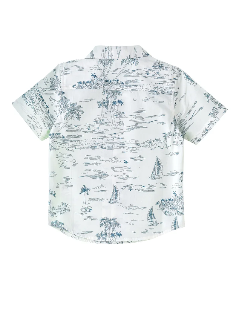 JAM Boys' Tropical Print Cotton Casual Shirt