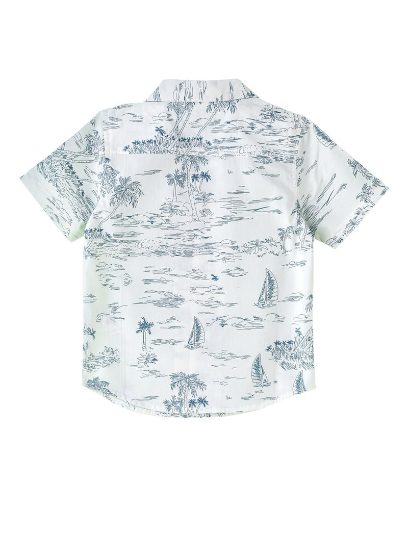 JAM Boys' Tropical Print Cotton Casual Shirt  - Image 2