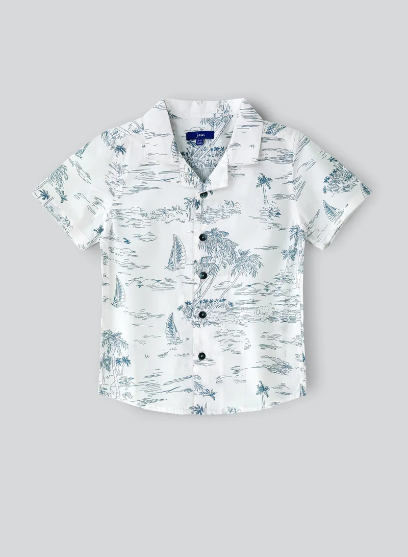 JAM Boys' Tropical Print Cotton Casual Shirt