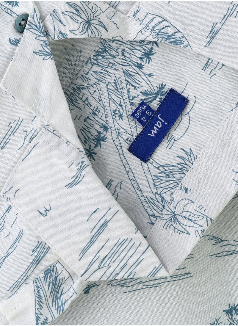 JAM Boys' Tropical Print Cotton Casual Shirt  - Image 3