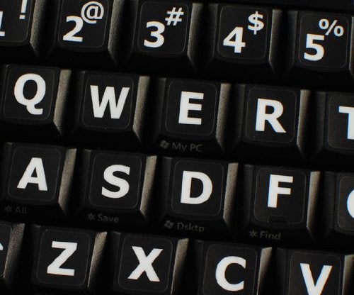4Keyboard English US Large Letters Keyboard Stickers Matte Non Transparent Black Background (Upper CASE) by 4Keyboard - Image 3