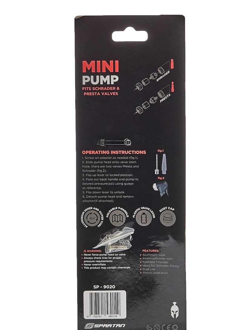 Spartan Mini Pump, Black/White, SP-9020 - Image 2
