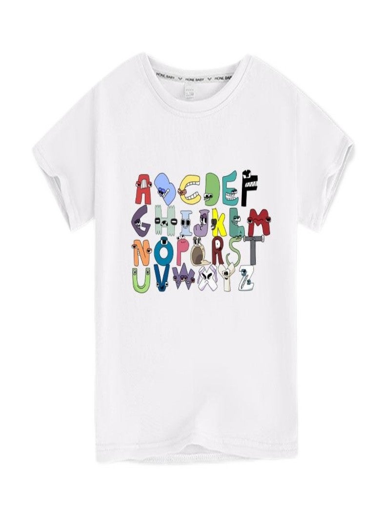 Alphabet Lore Unisex Short Sleeve Stylish Top TShirt cotton Tee for Boys Girls Kid Children - Image 1