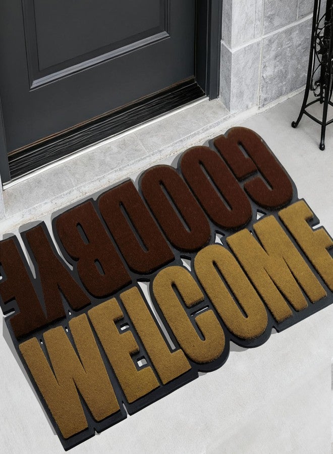RORA Welcome Mat Door Mat Outside/Indoor Entrance Welcome Mats for Front Door mat, 'Goodbye' Doormat,Heavy Duty Non-Slip Backing, Funny Door mats for Home, Porch, Patio Decor 29x17inch - Image 1