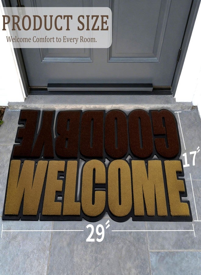 RORA Welcome Mat Door Mat Outside/Indoor Entrance Welcome Mats for Front Door mat, 'Goodbye' Doormat,Heavy Duty Non-Slip Backing, Funny Door mats for Home, Porch, Patio Decor 29x17inch - Image 4