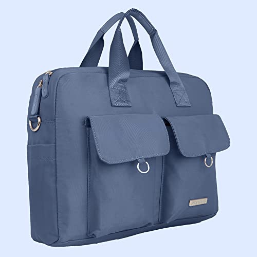 Probus Polyester Dual pocket with flap magnetic Sleeve Case Cover Laptop Messenger Bag - Blue 15.6 inch - Image 2