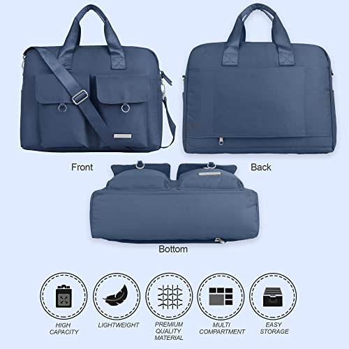 Probus Polyester Dual pocket with flap magnetic Sleeve Case Cover Laptop Messenger Bag - Blue 15.6 inch - Image 3
