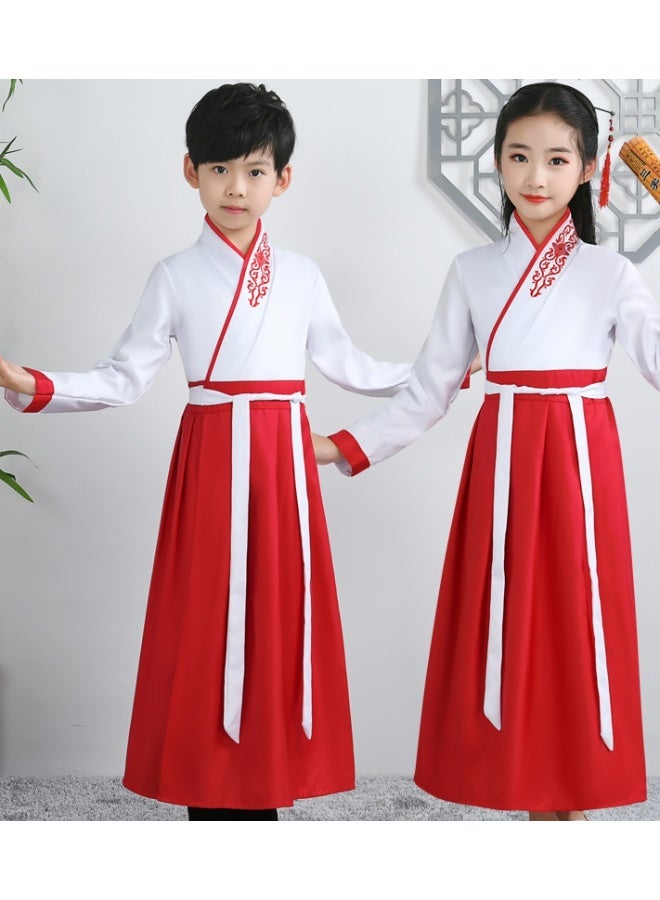 NIBEMINENT Children's performance costumes, Hanfu, ancient costumes, academic style, boys and girls, three-character classic, and bookboy roles - Image 1