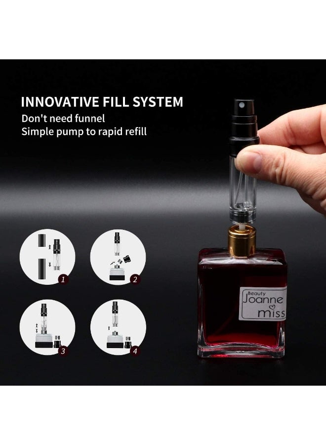 ATRJSZ Travel Refillable Perfume Bottle, 2PCS 5ml Mini Portable Perfume Empty Atomizer with Fine Spray Pump, Leaking Proof Perfume Container for Women & Men - Image 2