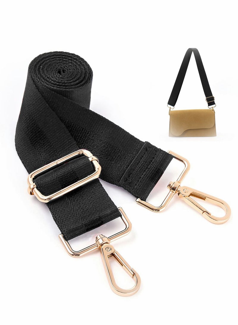 Y&D Purse Straps, 2 PCS Wide Strap Adjustable Replacement Shoulder Crossbody Handbag Strap, Black  - Image 1