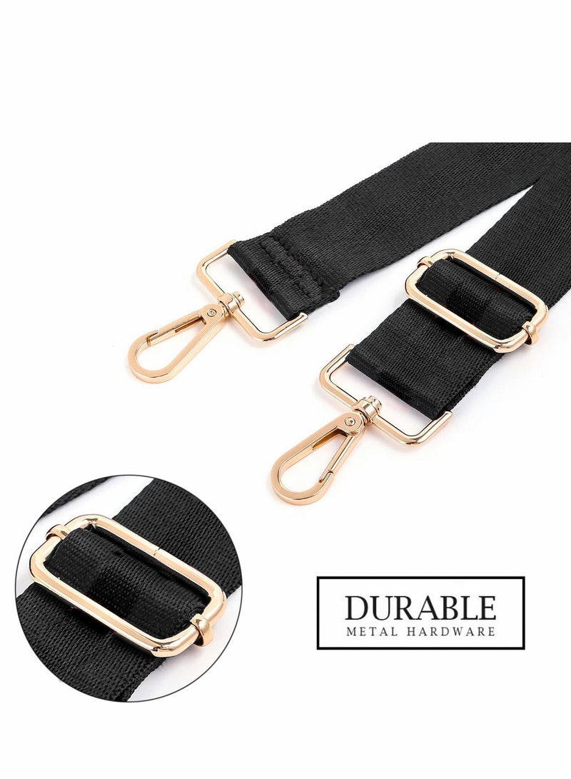 Y&D Purse Straps, 2 PCS Wide Strap Adjustable Replacement Shoulder Crossbody Handbag Strap, Black  - Image 4