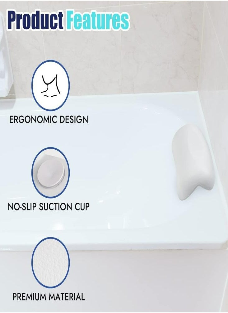 Bath Pillow Leather Non-slip Waterproof High Elasticity Soft Back Pillow Bathtub Cushion Suction Cup，White - pzsku/Z7F003F4F69AE7826B09EZ/45/_/1702546186/617dd08c-d89e-4c8a-a533-ae4d14a4f174