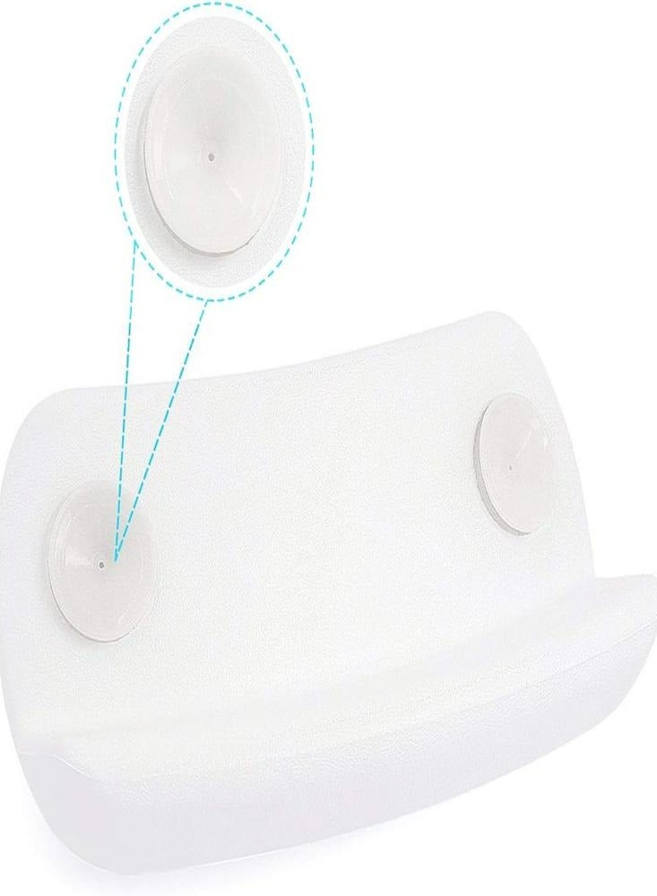 Oasisgalore Bath Pillow Leather Non-slip Waterproof High Elasticity Soft Back Pillow Bathtub Cushion Suction Cup，White - Image 4