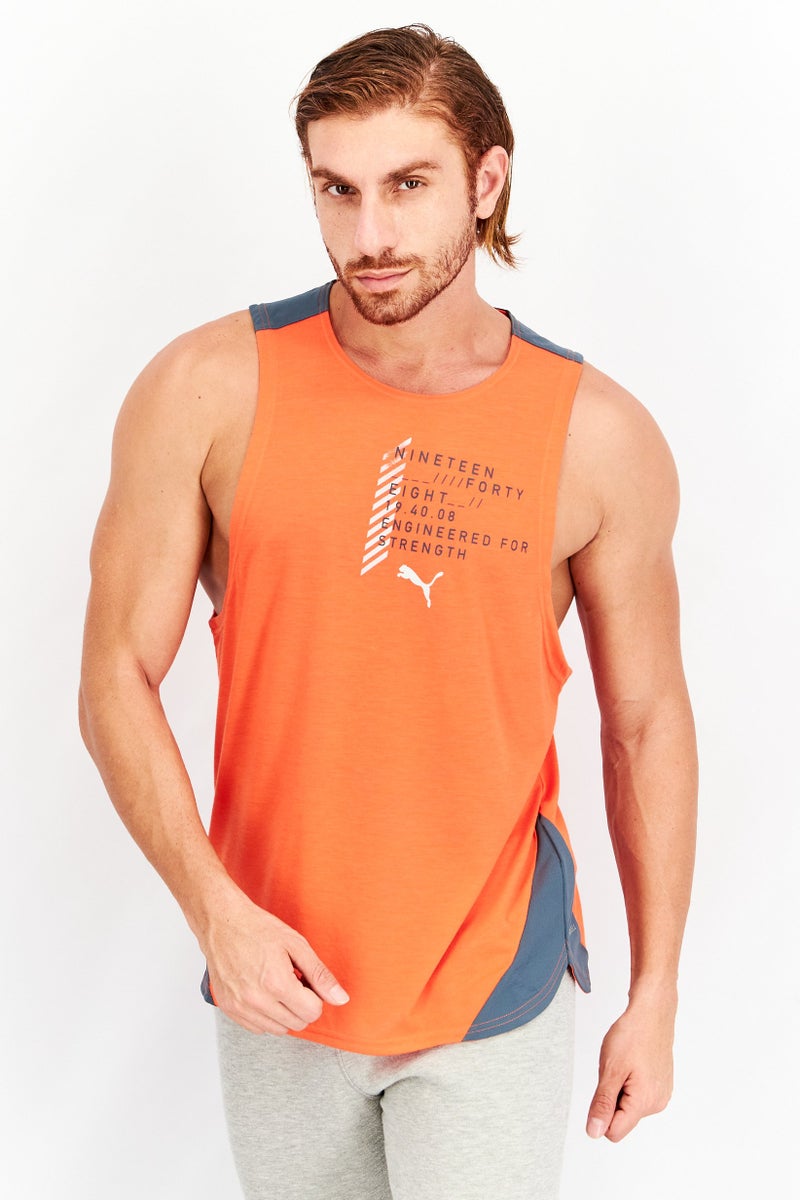 PUMA Men Sportswear Fit Sleeveless Training Tank Top, Orange - Image 1