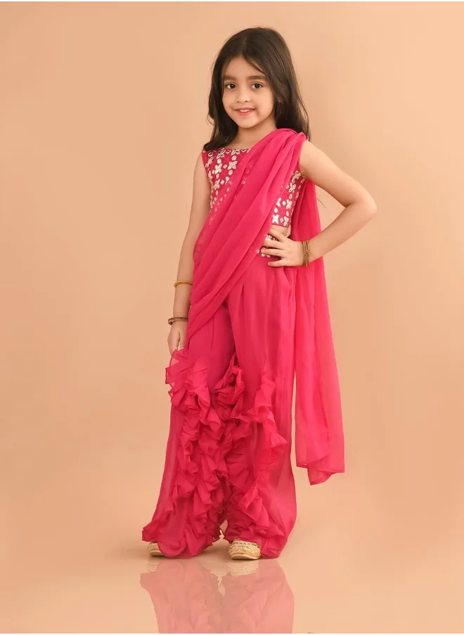 LILPICKS Embellished Top with Sharara Set