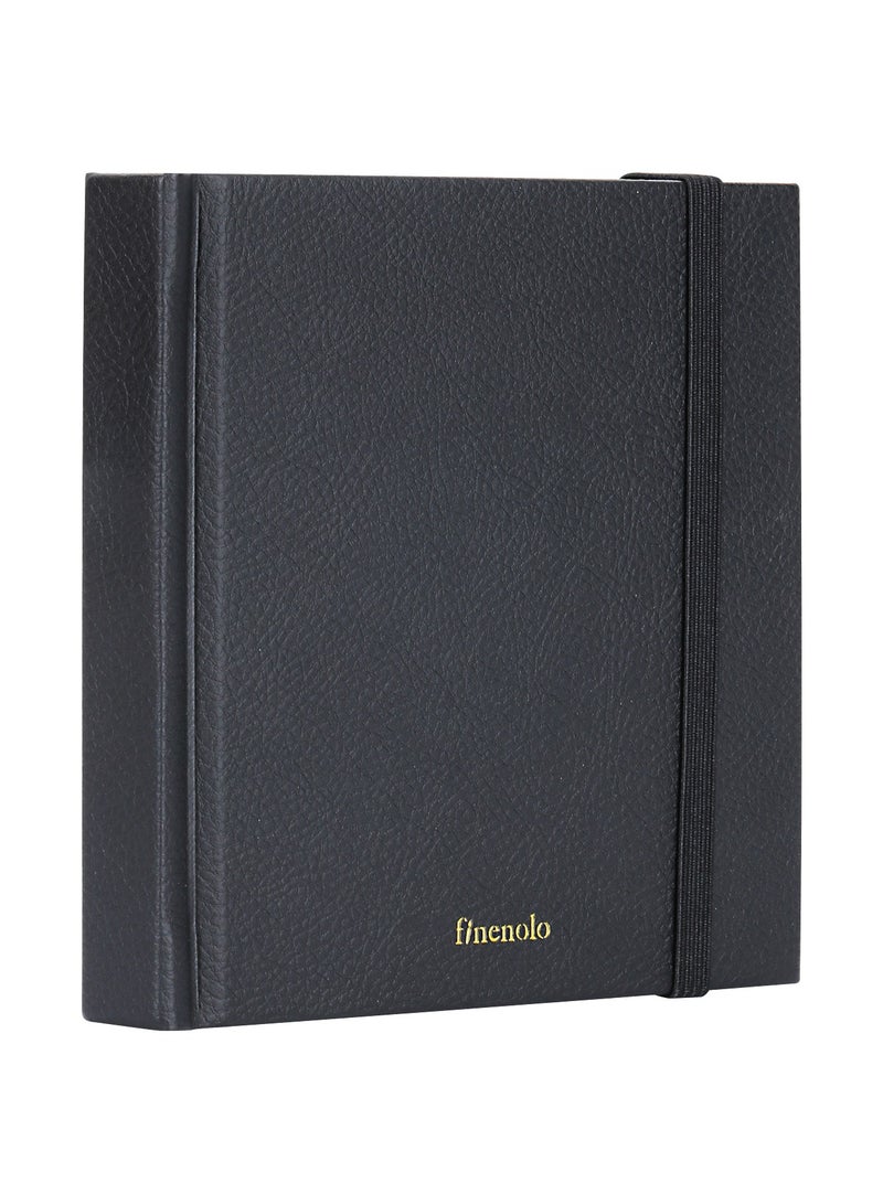 Deli EC285 FINENOLO 12cm*12cm*2cm - 40pages Black Hard Leather Cover Sketch Book 160g Sketch Paper White - Ideal for Sketching & Painting - Image 2