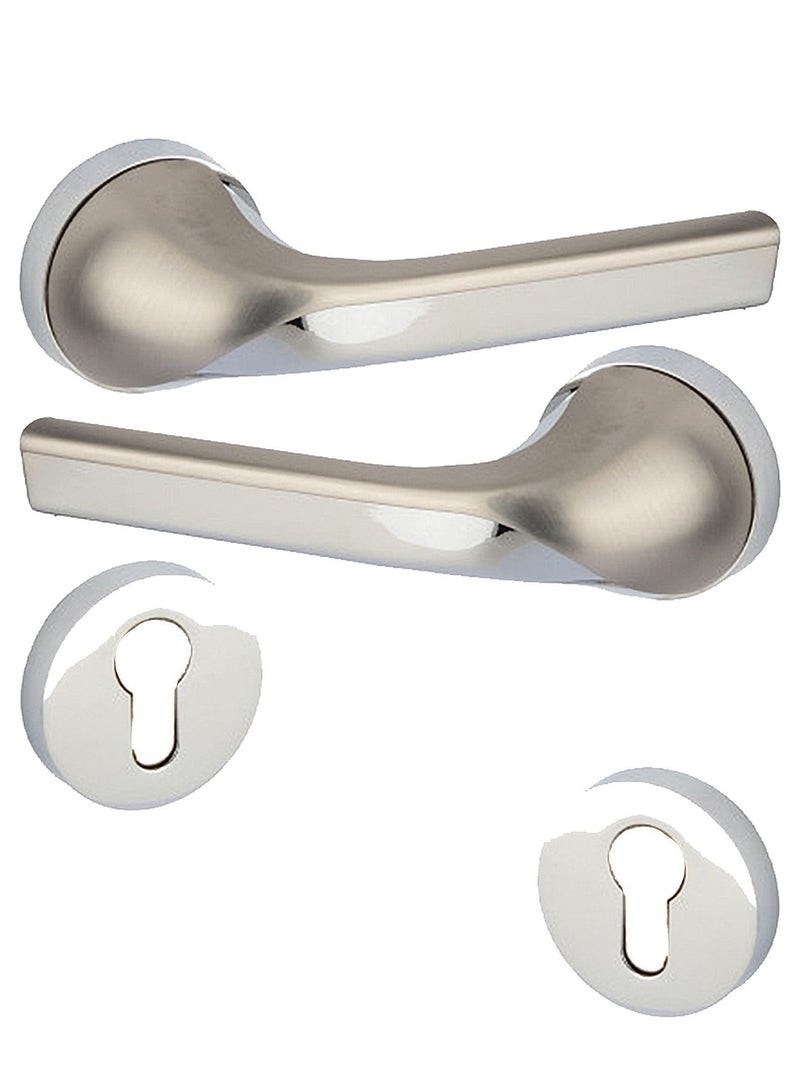 Heavy Door Handles Pair Silver