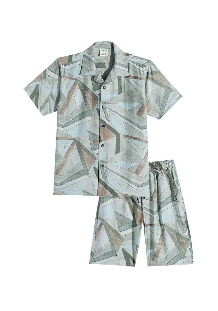 CAVIO Boys Half Sleeve Shirt and Shorts Set Printed Relaxed Fit Co-Ord Set For Kids - Image 1
