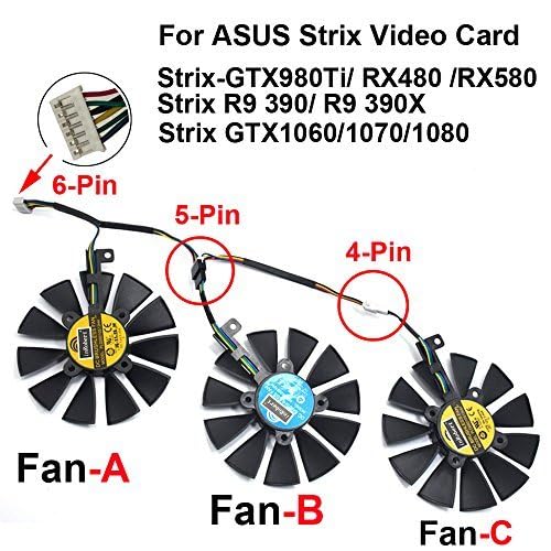 inRobert PLD09210S12HH Video Card Cooling Fan for ASUS Strix R9 390X 390 RX480 RX580 GTX 980Ti 1060 1070 1080 Graphic Card (Fan-3pcs) - Image 5
