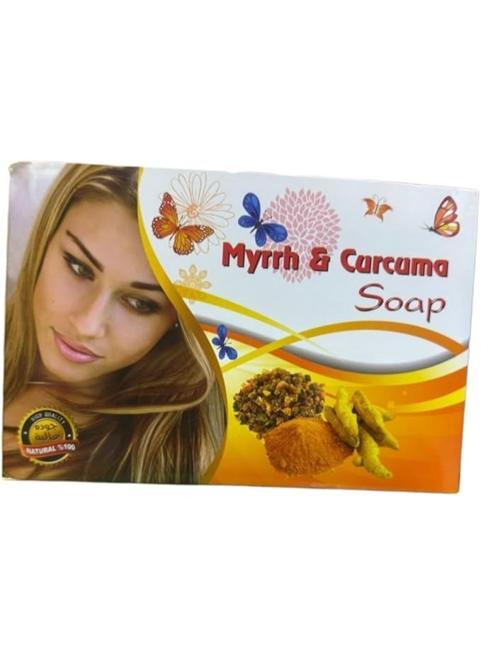 Myrrh & Turmeric Natural Soap, Moisturising and Whitening, 100g