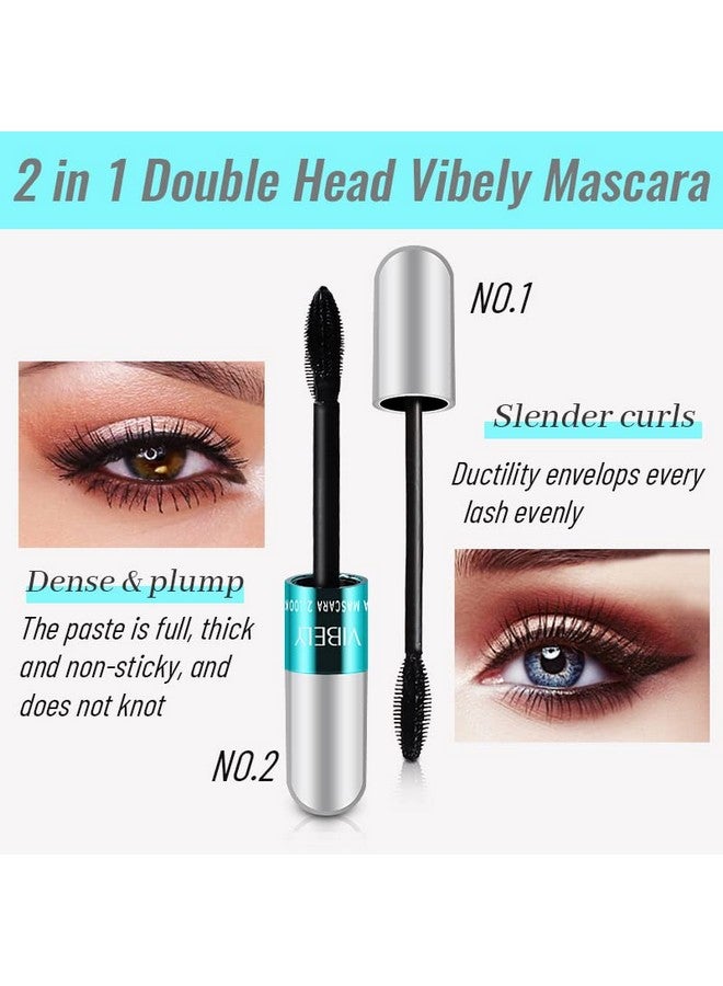 dootdott Vibely Mascara 5x Longer Waterproof, 2 in 1 4D Silk Fiber Lash Mascara, Lash Cosmetics Vibely Mascara 5x Longer Washable, Long-lasting Black Mascara for Natural Lengthening and Thickening (1pack)… - Image 3