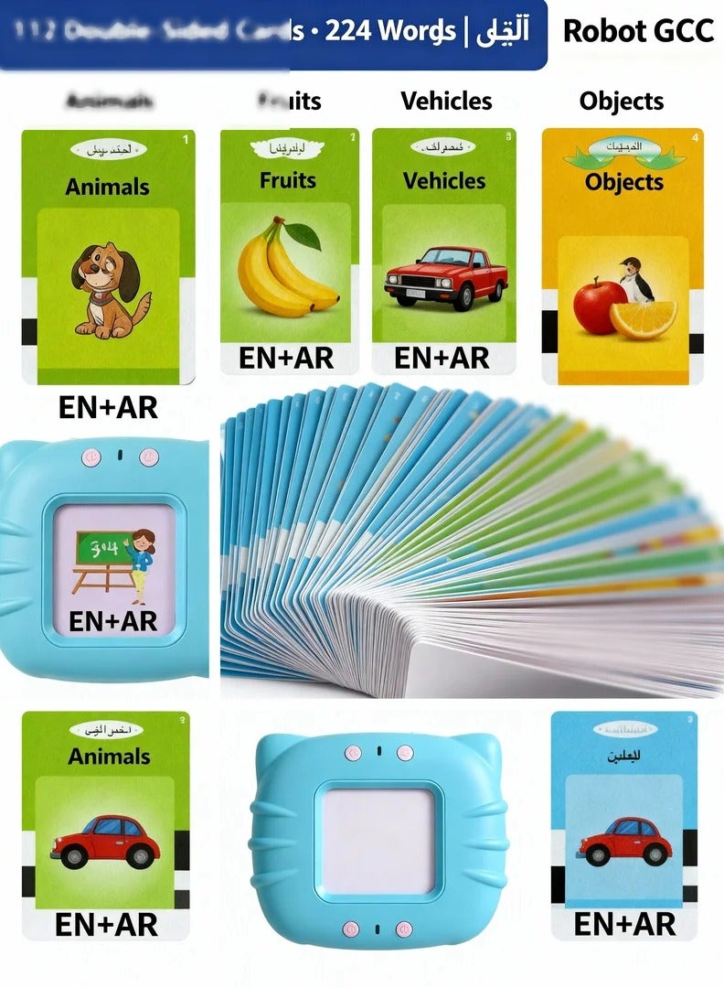 robotgcc Bilingual Arabic-English Learning Flash Card Machine｜Toddler Educational Puzzle Toy｜Ideal for Ages 1–4 - Image 5