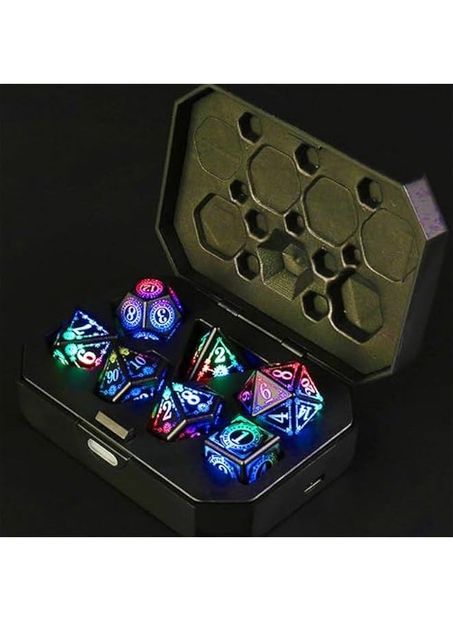 Generic - LED Dice Set D&D Rechargeable, Wireless Light up Dice Set DND Dice Set, Cool DND Dice with Charging Box Flicker Luminous Dice, Magic Dice Polyhedral Role Playing Dice for DND Gifts RPG (Multicolor) - Image 1